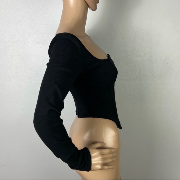 NEW ATOIR REVOLVE BLACK RIBBED BUSTIER CROP TOP - Picture 5 of 8